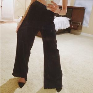 High waisted pants with flair leg